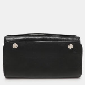 aspinal of london black leather travel organizer clutch