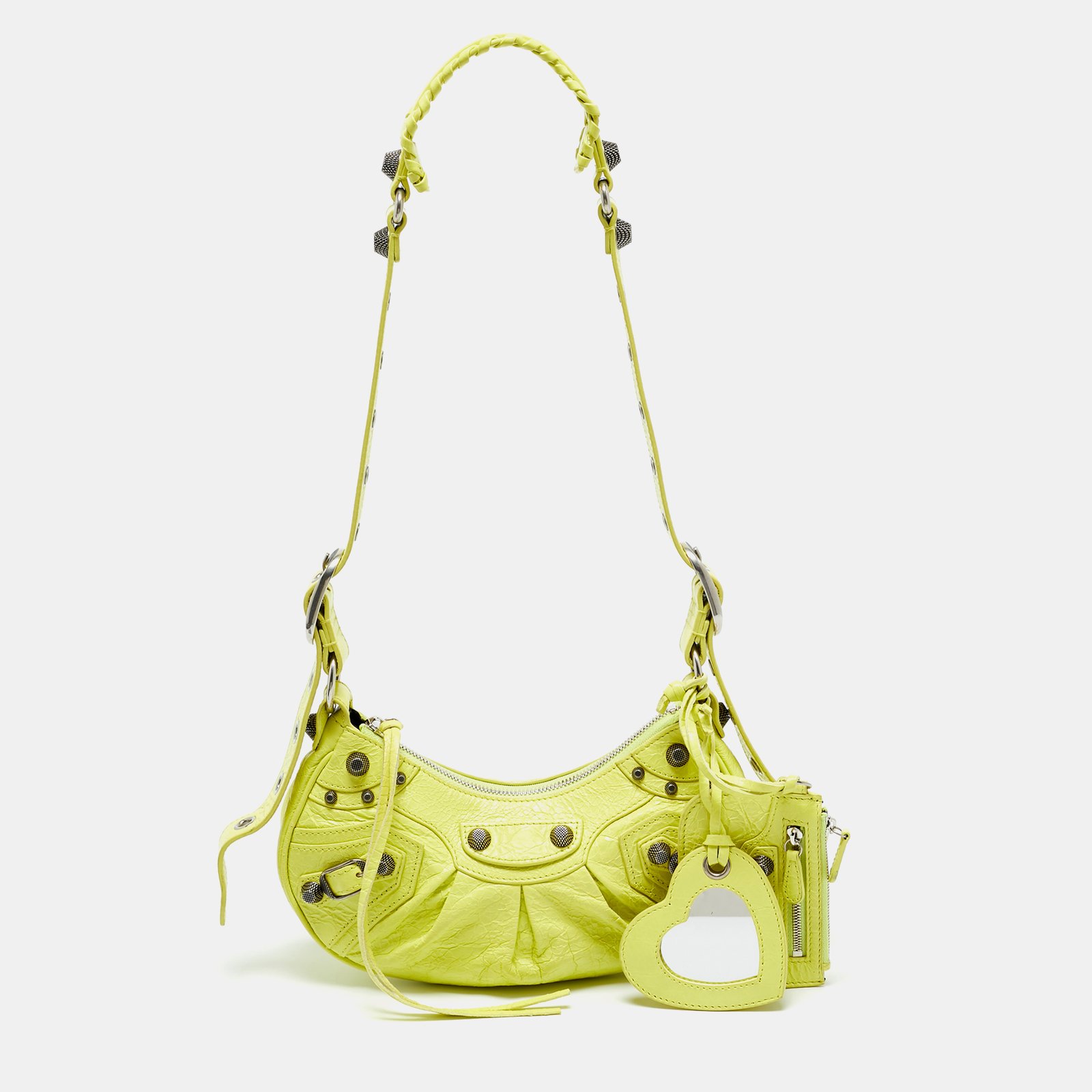 luxury-women-balenciaga-used-handbags-p1203718-006.jpg balenciaga neon green leather xs le cagole shoulder bag