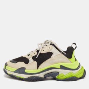 luxury-women-balenciaga-used-shoes-p1106743-001.jpg balenciaga multicolor faux leather and mesh track lace up sneakers size 41