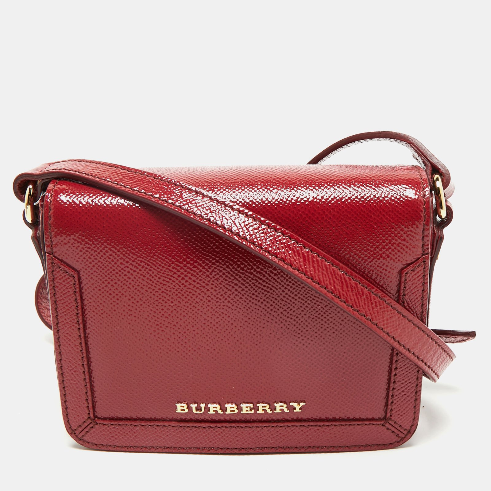 burberry red patent leather mini berkeley crossbody bag