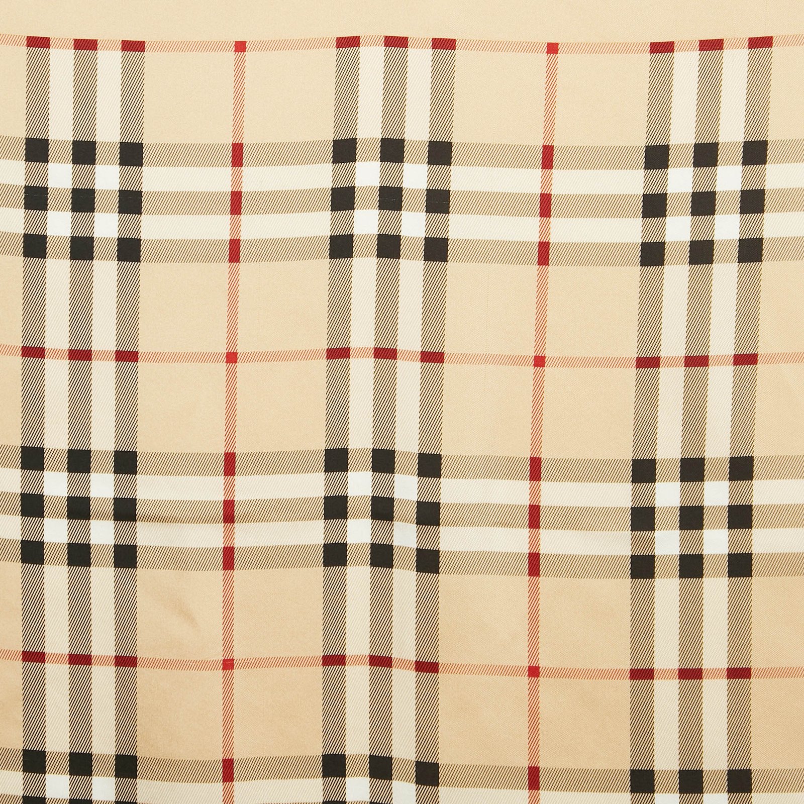 burberry beige check silk satin square scarf