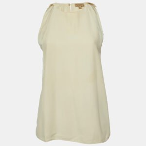 burberry cream silk sleeveless top s