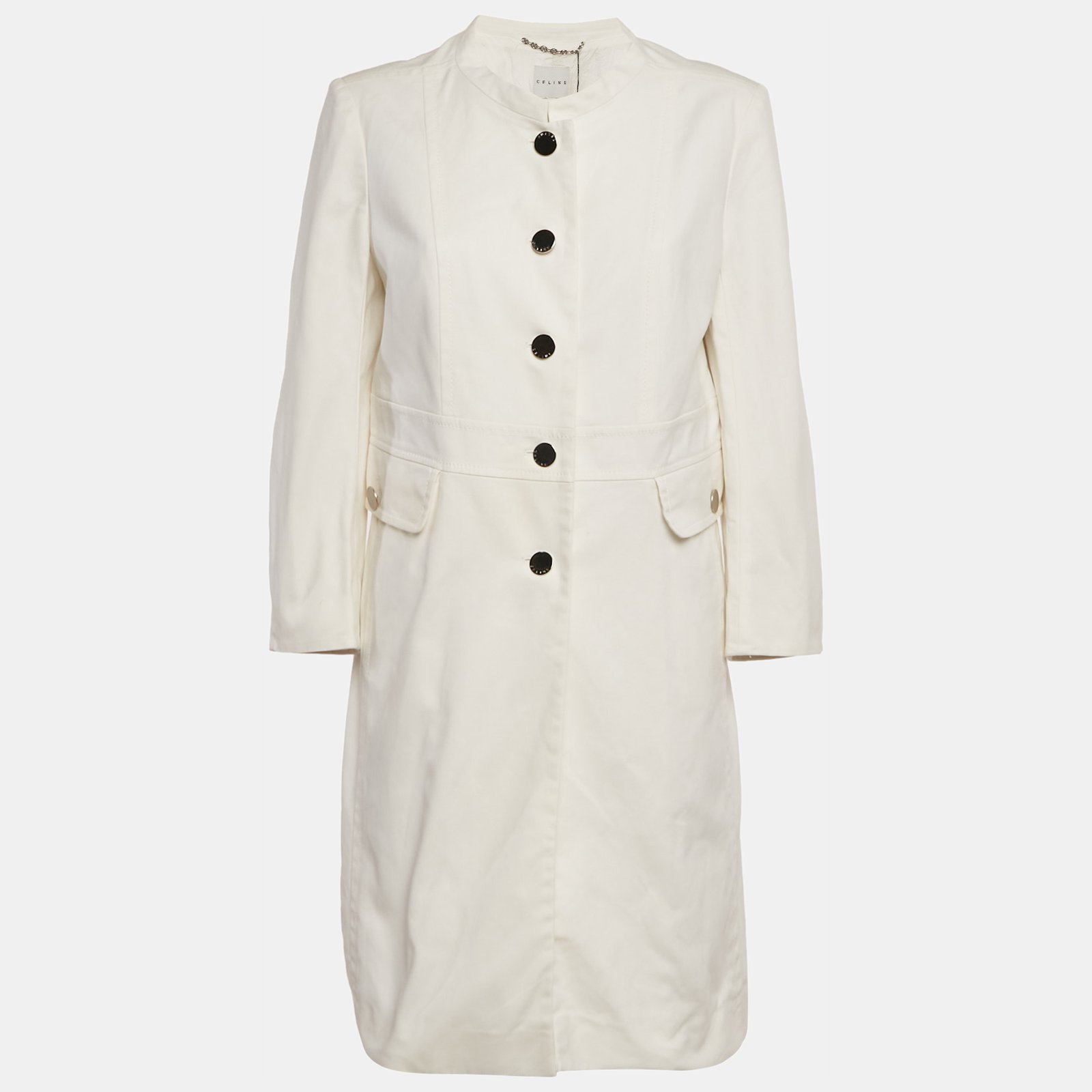 luxury-women-celine-new-clothes-p1209844-002.jpg celine white cotton button front coat l