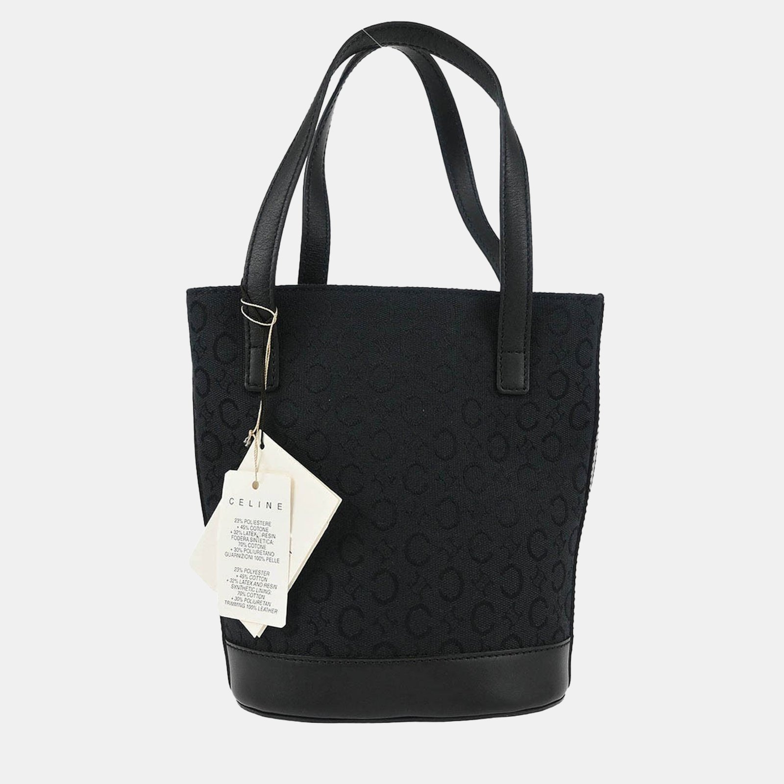 celine black canvas c macadam tote handbag