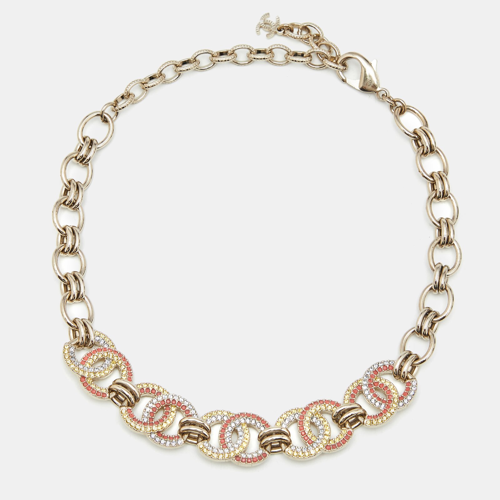 luxury-women-chanel-used-accessories-p1180339-002.jpg chanel cc multicolor crystal gold tone necklace