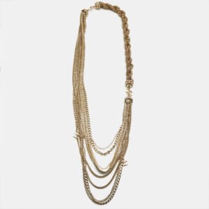 chanel cc beads gold tone lariant chain belt
