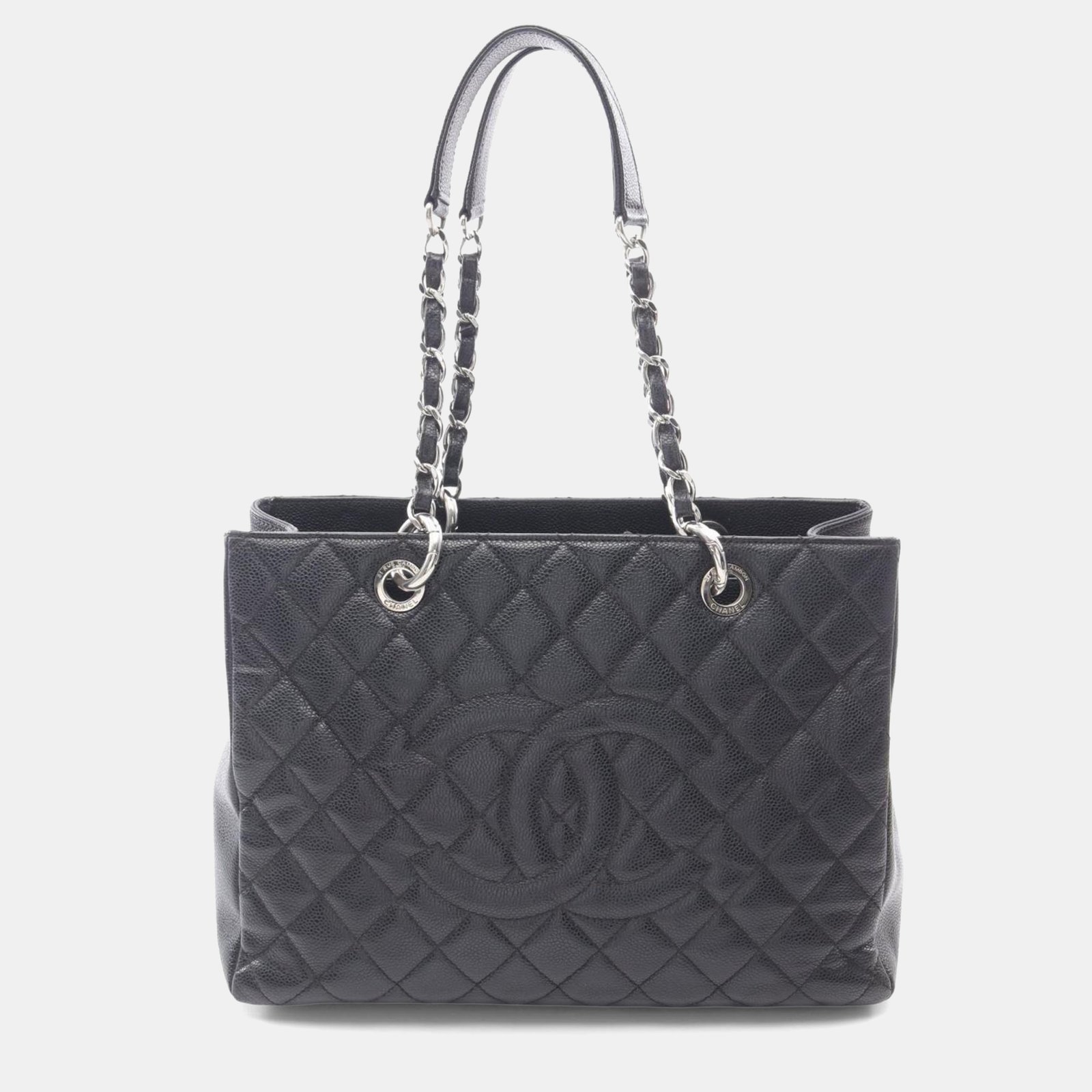 chanel matelasse black grained calfskin leather grand shopping tote