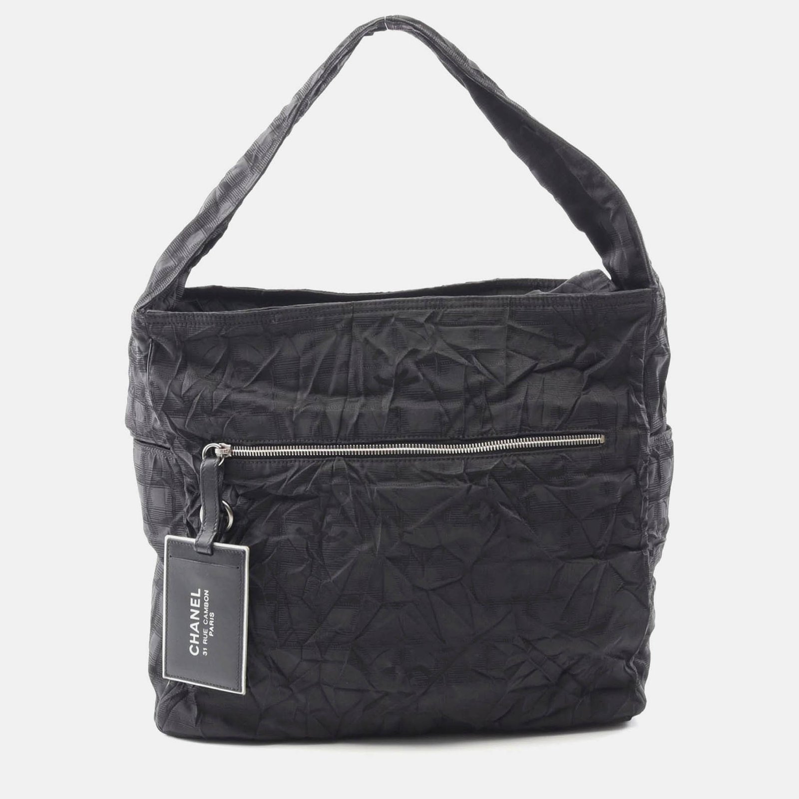 chanel new travel line black nylon coco cc shoulder tote bag