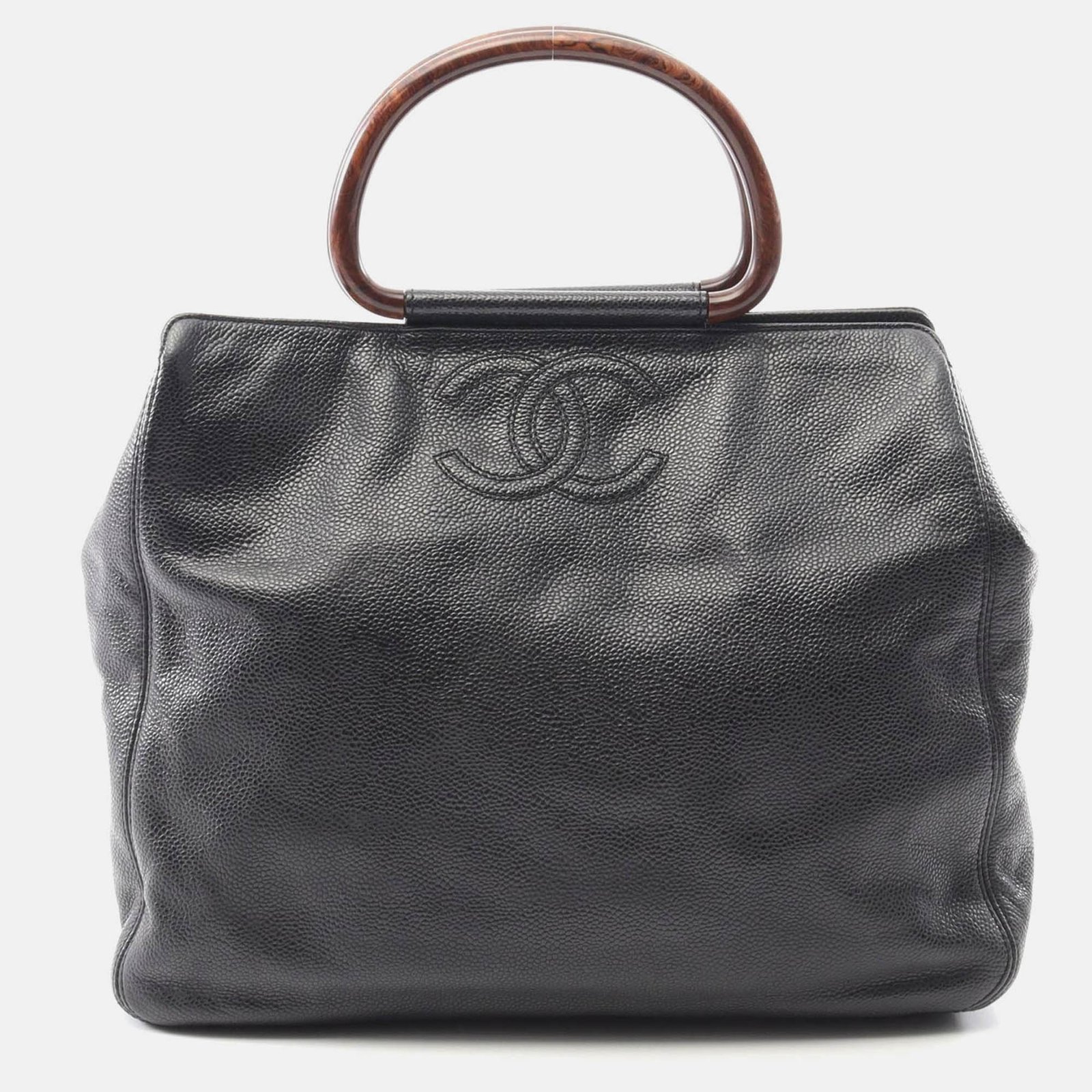chanel coco mark black calfskin handbag