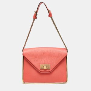 chloe english rose pebbled leather medium sally flap shoulder bag