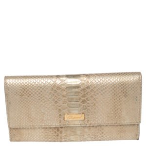 luxury-women-chopard-used-handbags-p454206-010.jpg chopard metallic gold python embossed leather continental wallet