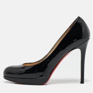 christian louboutin black patent leather new simple pumps size 37