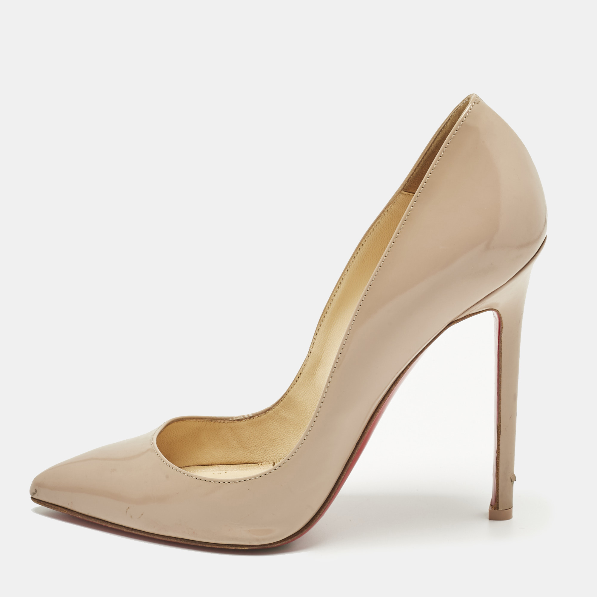 christian louboutin beige leather pigalle pumps size 36.5