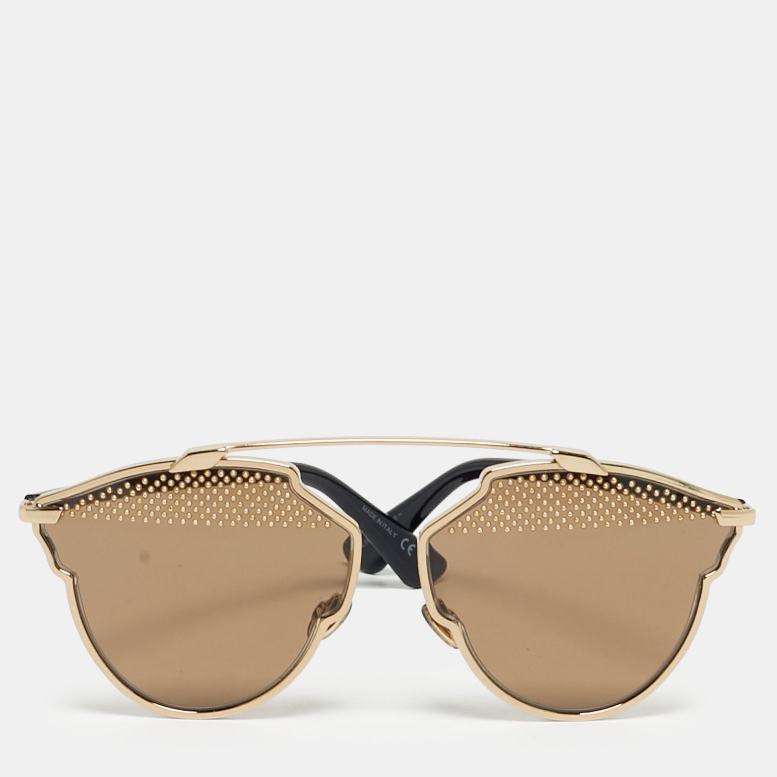 dior gold/black rhl5v so real studded aviator sunglasses