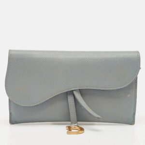 dior light blue leather saddle pouch