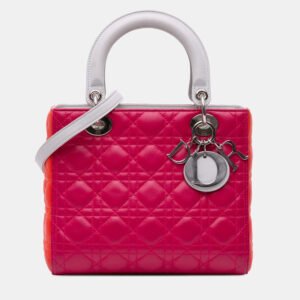 dior pink medium lambskin cannage lady dior