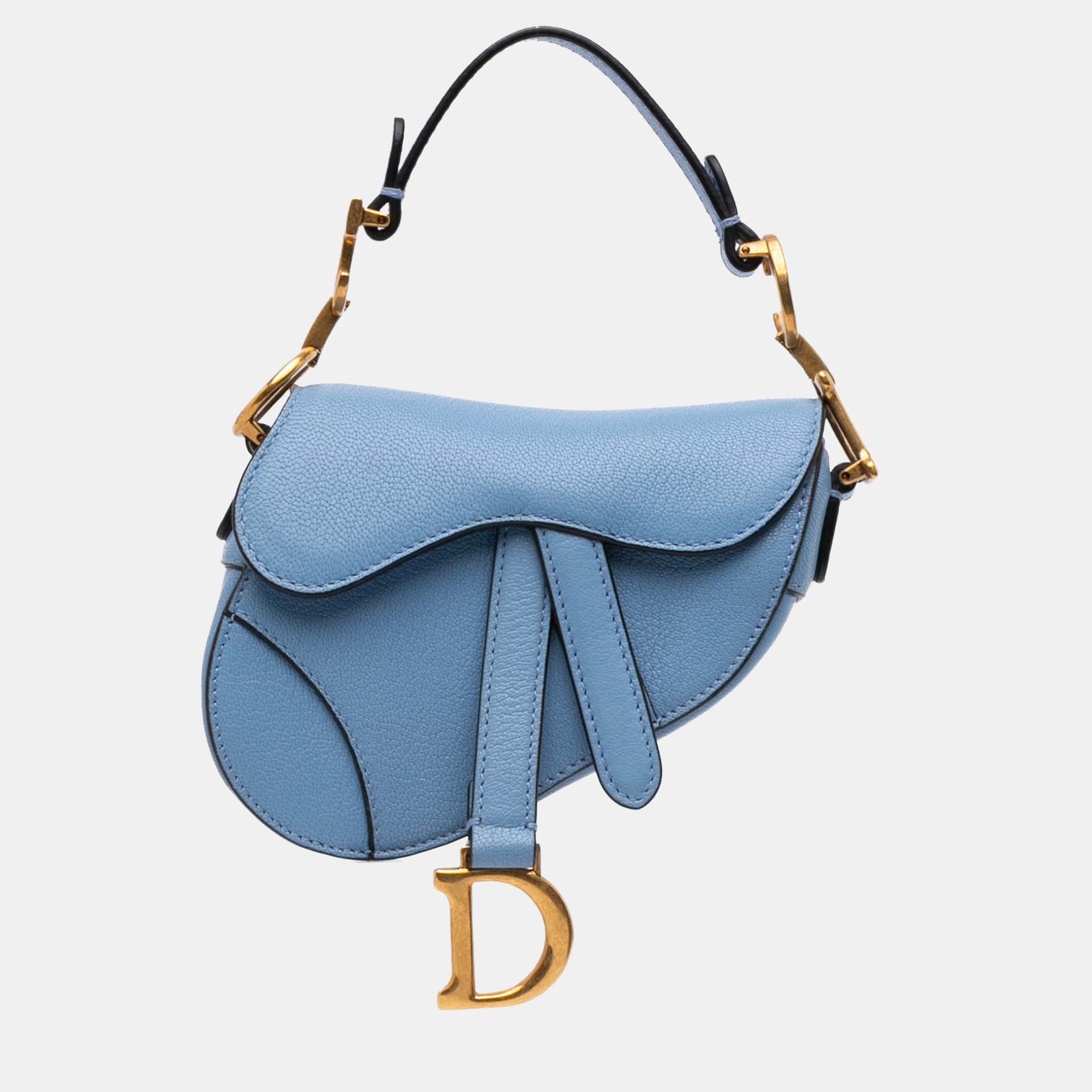 dior blue micro goatskin saddle
