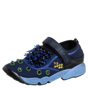 luxury-women-dior-used-shoes-p459496-004.jpg dior blue nylon and mesh fusion low top sneakers size 36