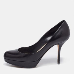 dior black leather platform pumps size 36