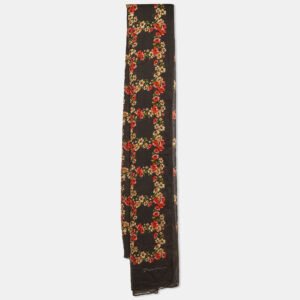 dolce & gabbana multicolor roses print silk scarf