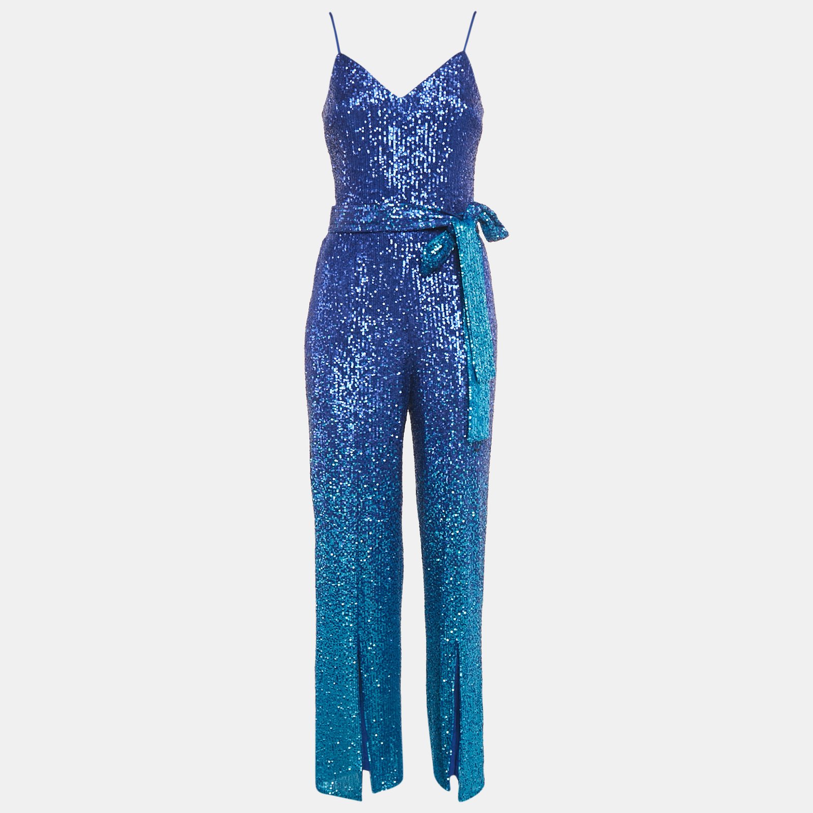 luxury-women-dress-the-population-used-clothes-p1209595-003.jpg dress the population electric blue sequin belted stevie jumpsuit xs
