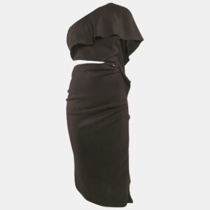 luxury-women-elisabetta-franchi-used-clothes-p1112727-001.jpg elisabetta franchi black crepe cut-out one shoulder midi dress m