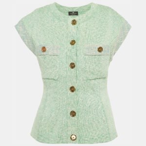luxury-women-elisabetta-franchi-used-clothes-p1204948-003.jpg elisabetta franchi green cotton blend button front cardigan s