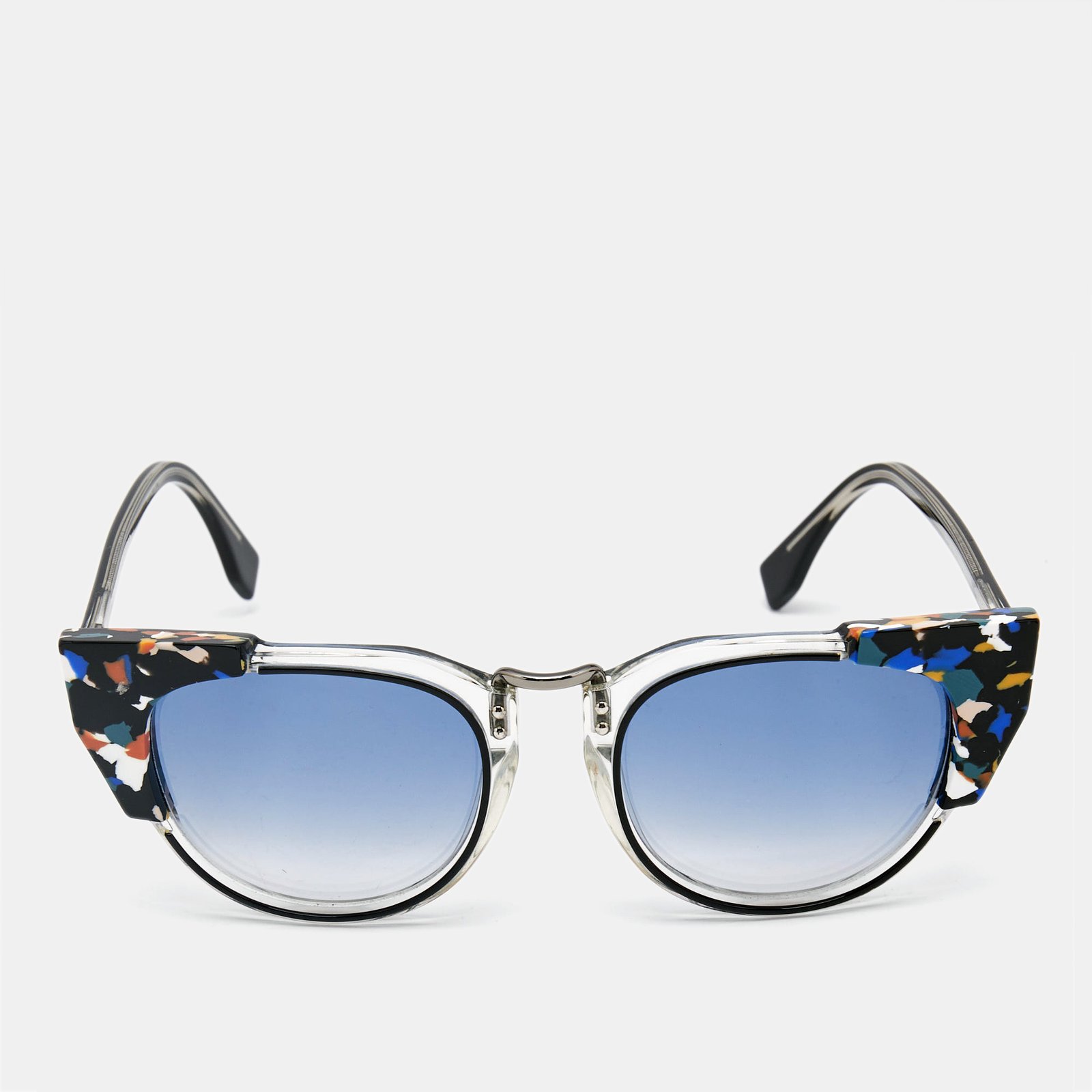 fendi blue gradient ff 0074/s cat eye sunglasses