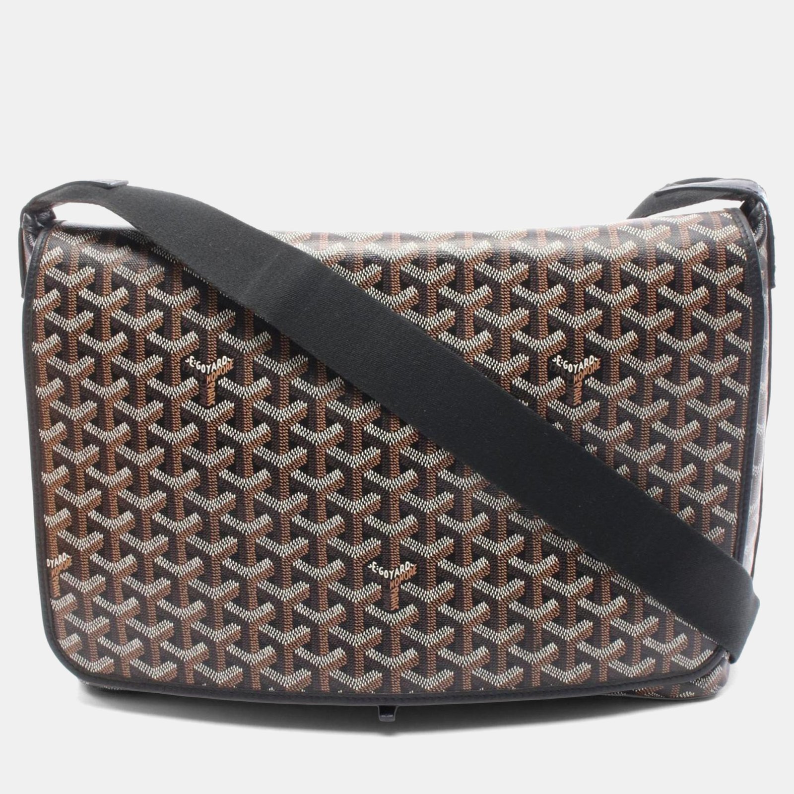 goyard capesian black multicolor coated canvas leather mm shoulder bag