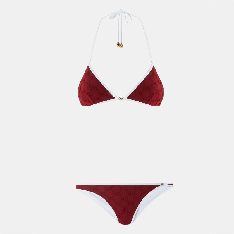 gucci red gg terry bikini set s