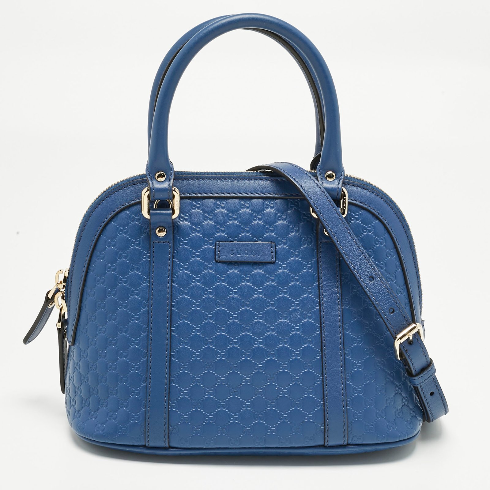 gucci blue microguccissima leather mini nice dome bag