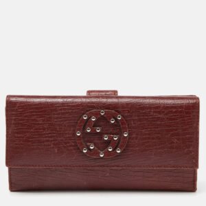 gucci brick leather soho studded continental wallet