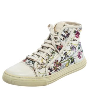 luxury-women-gucci-used-shoes-p460403-007.jpg gucci multicolor floral canvas high top sneakers size 37