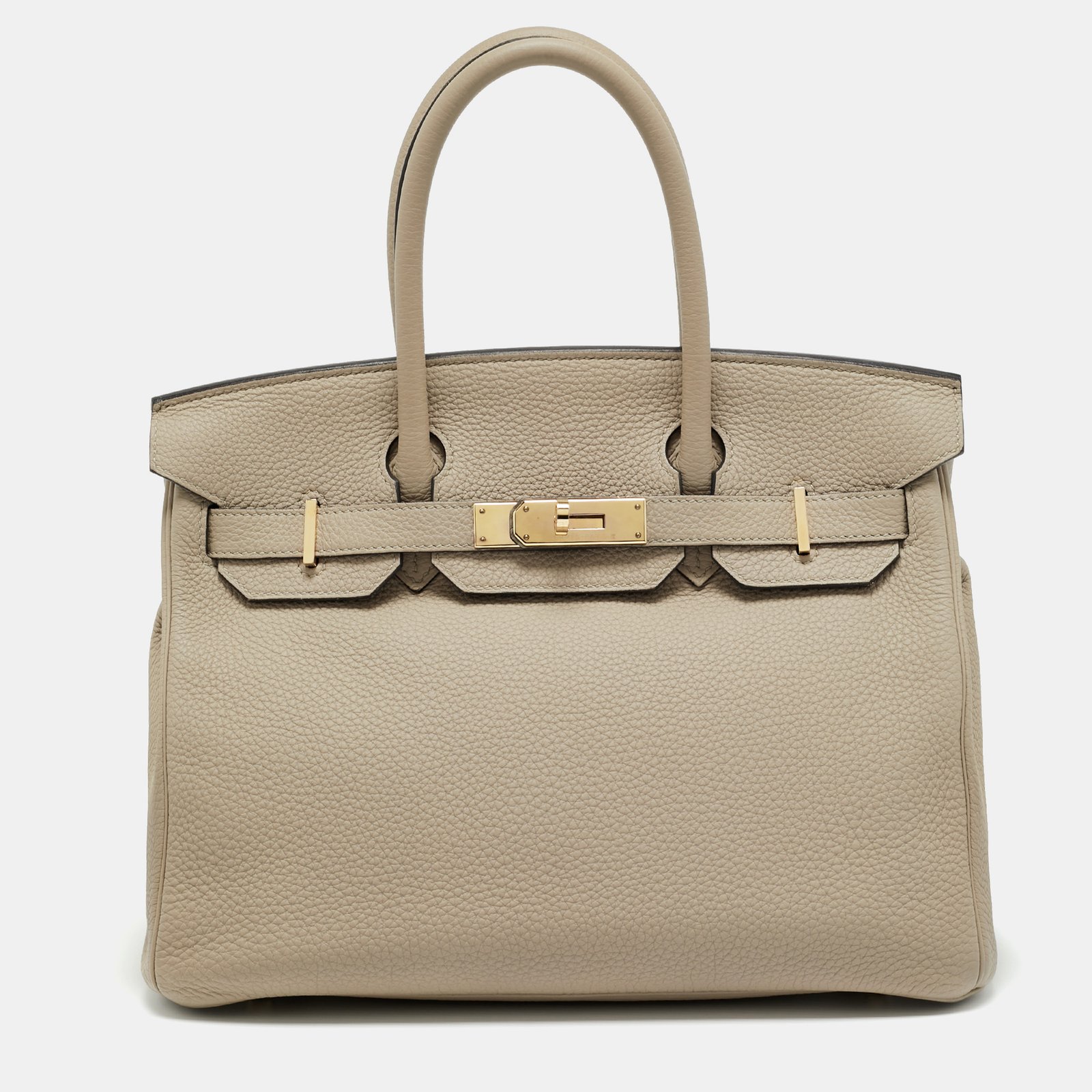 hermes gris tourterelle togo leather gold finish birkin 30 bag