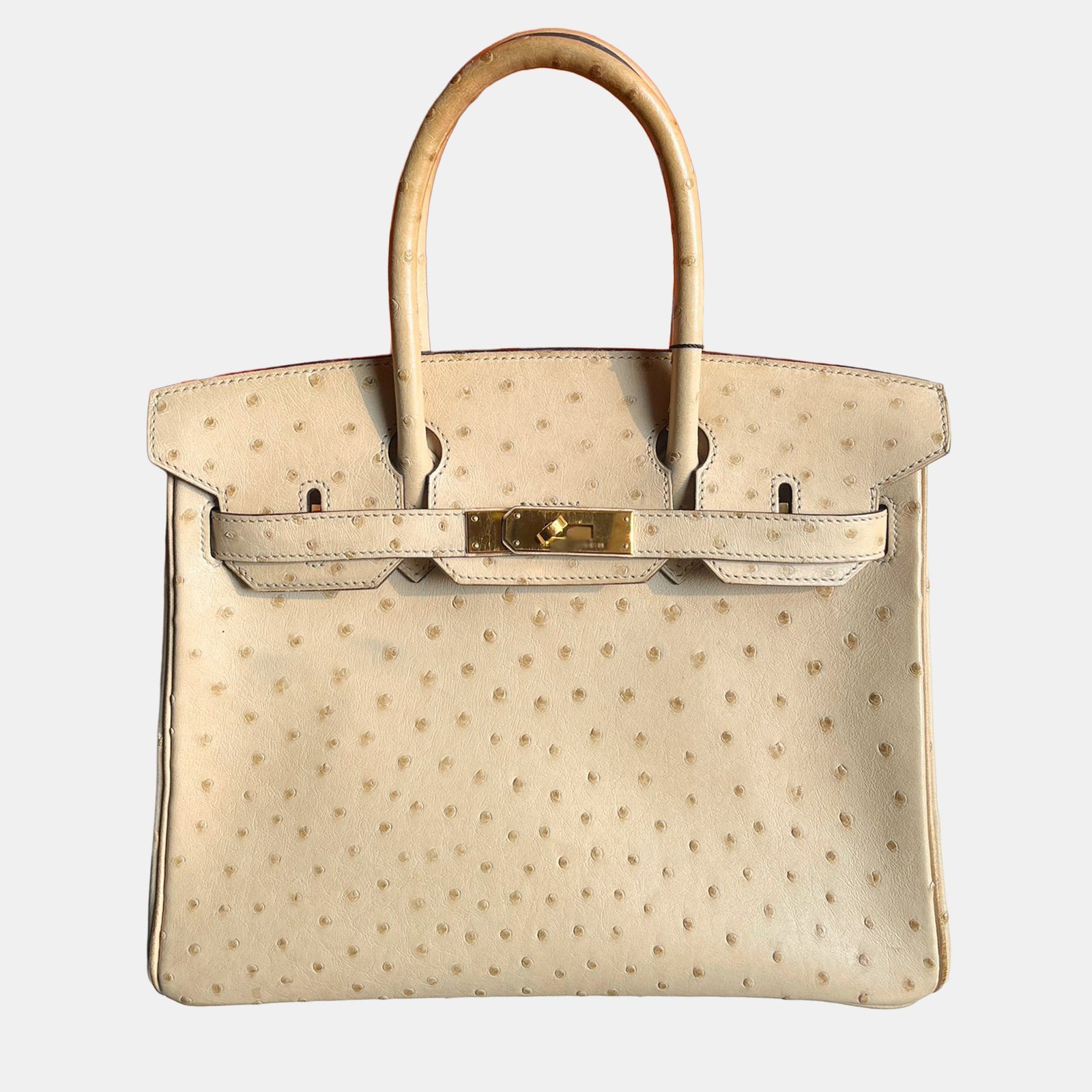 hermes birkin 30 white wool ostrich leather tote bag