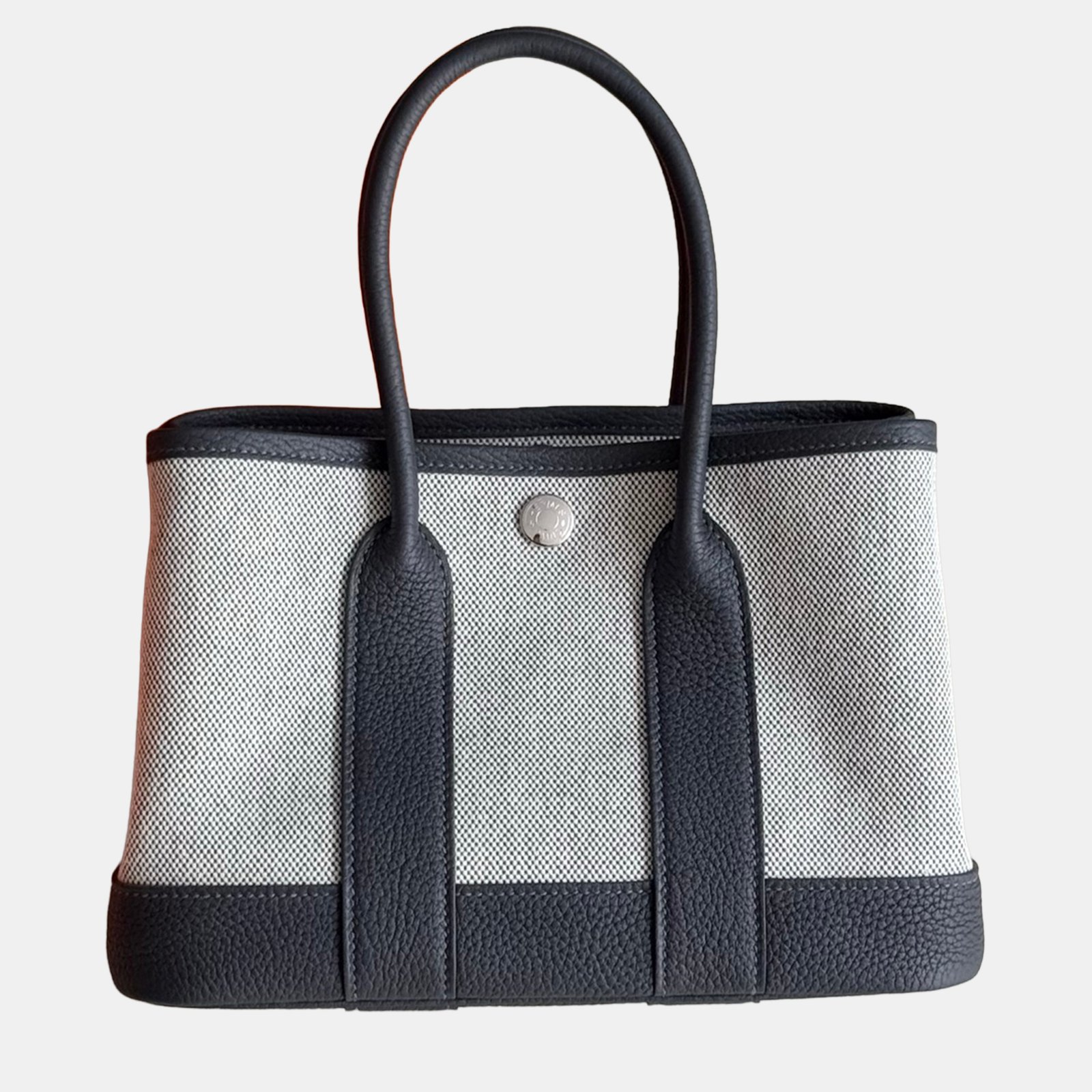 hermes garden party mini canvas and leather handbag