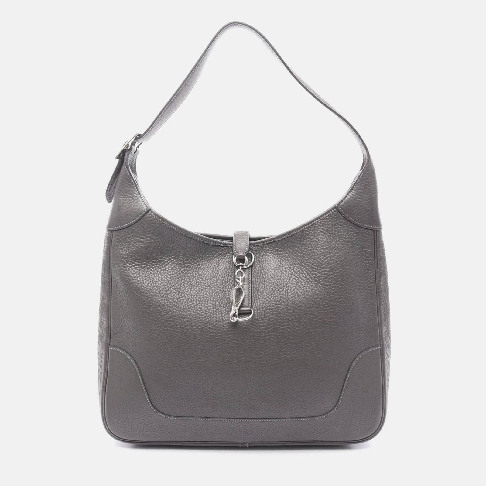 hermes trim 35 gray graphite clemence leather shoulder bag