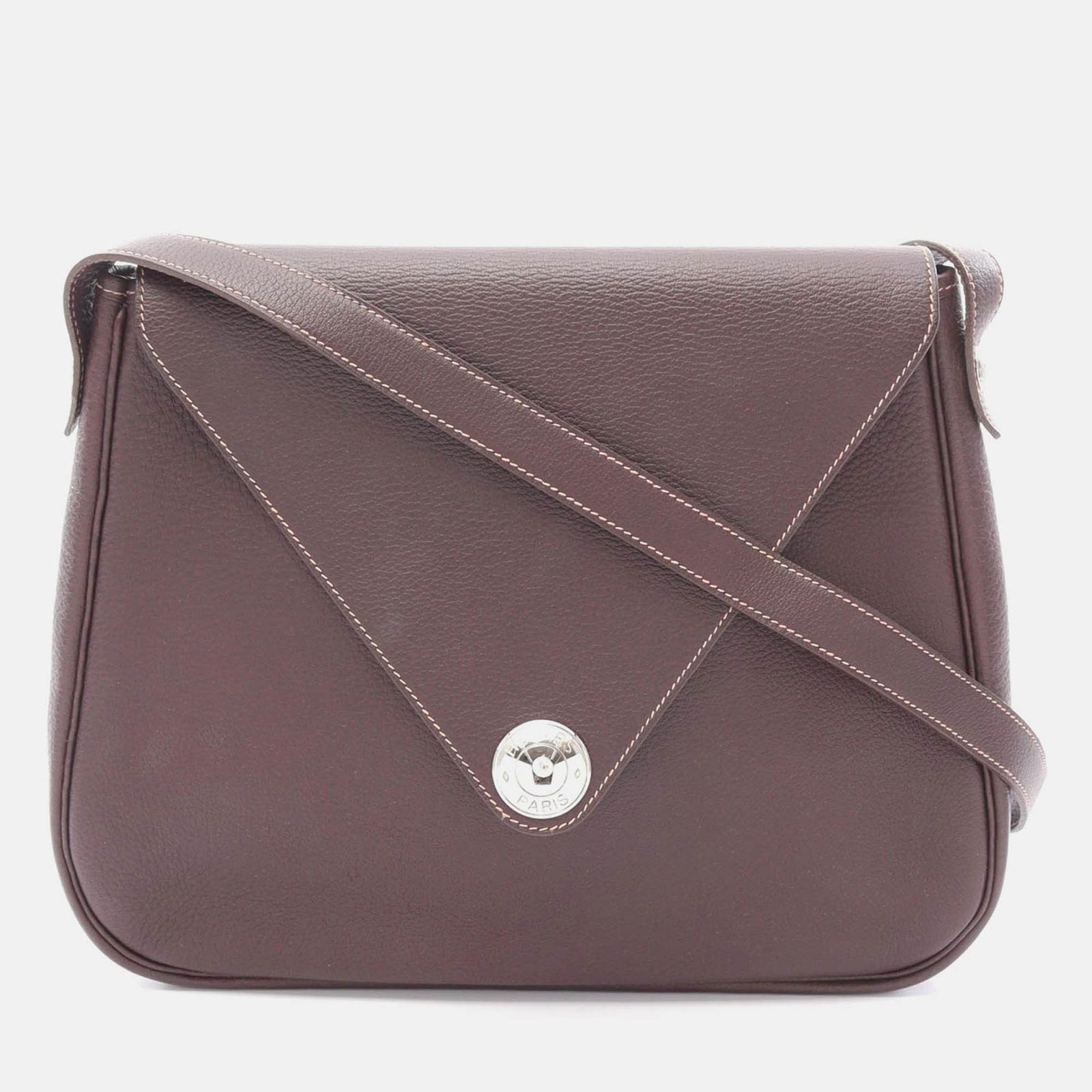 hermes christine havane buffalo skipper leather shoulder bag