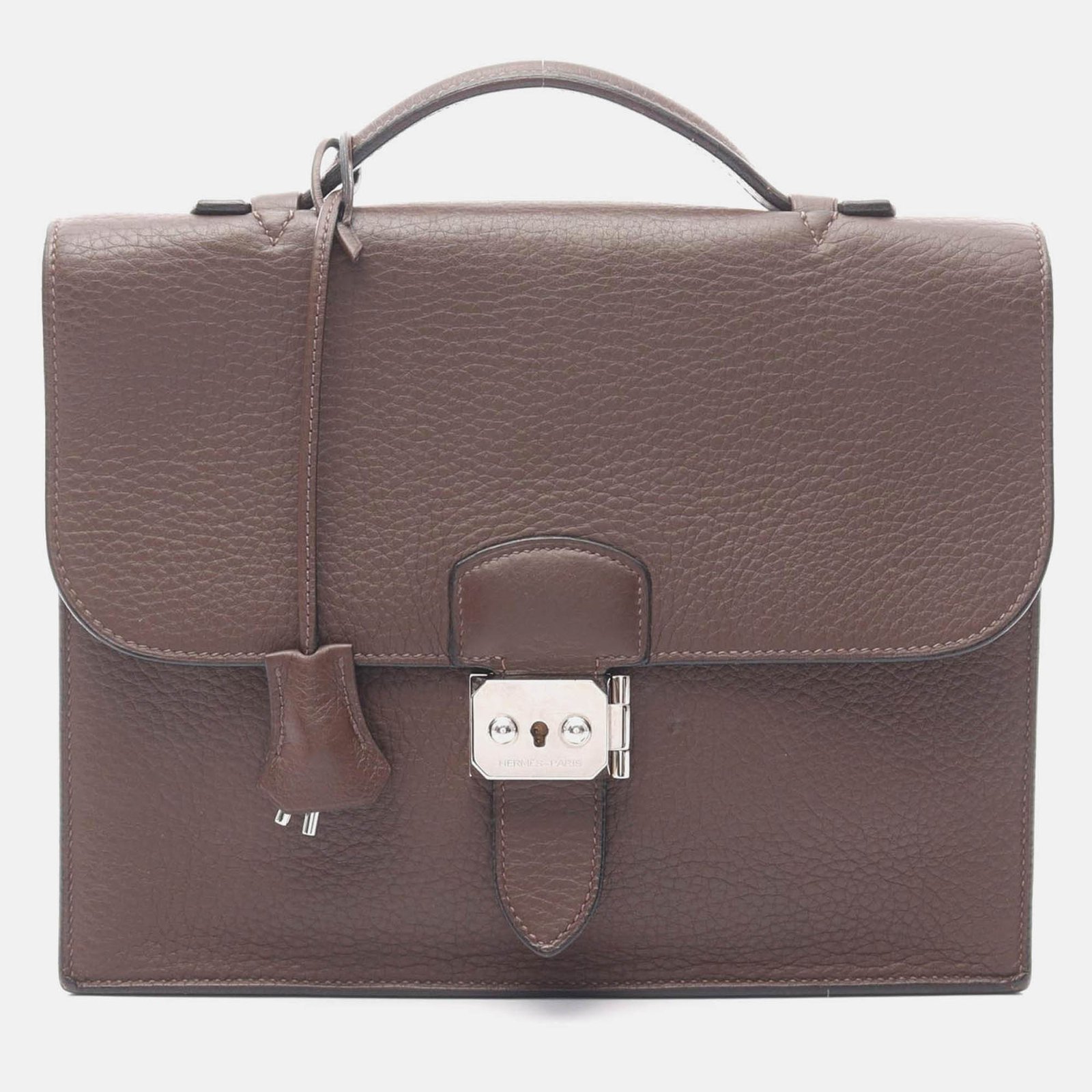 hermes sac a depeche 27 brown havane fjord leather business bag