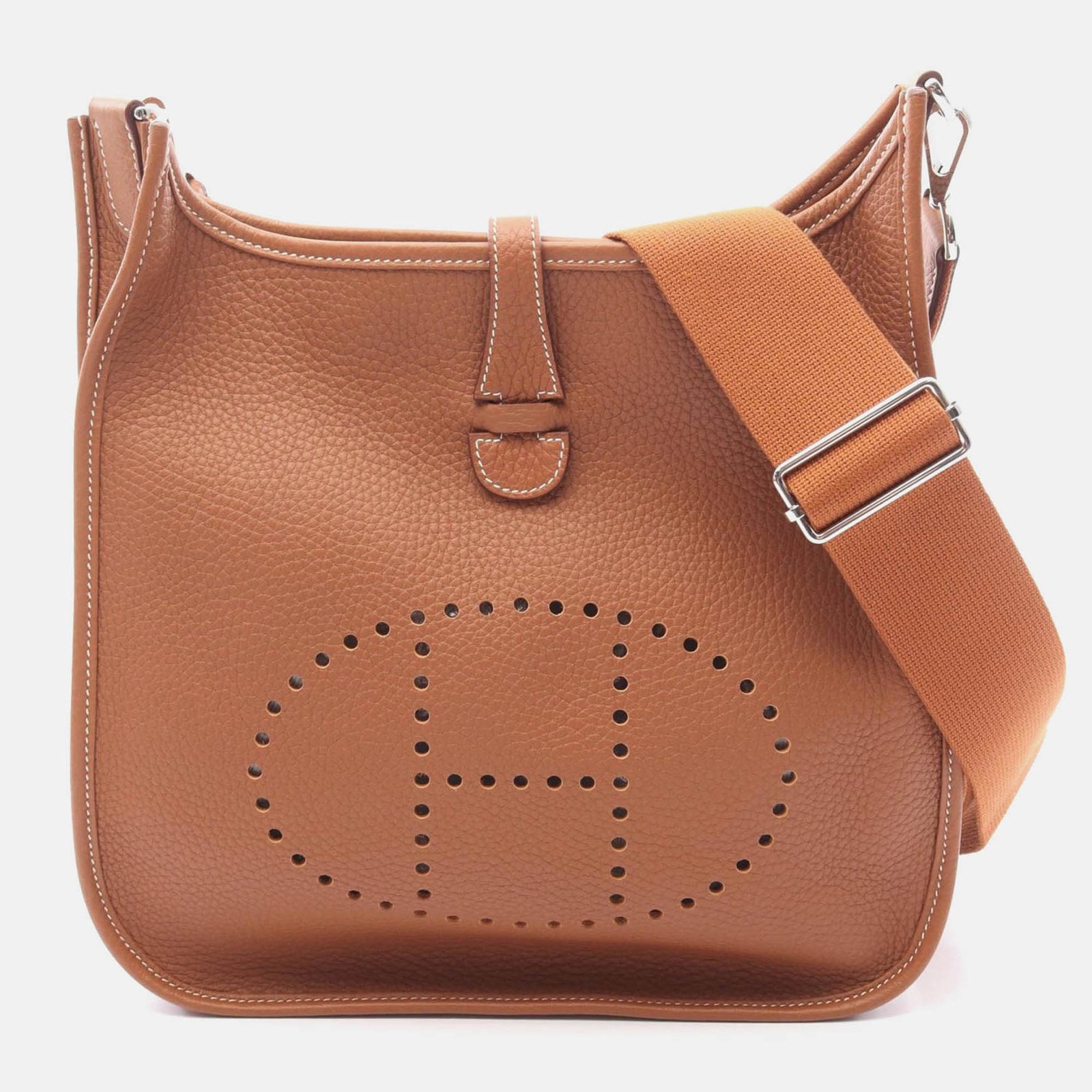 hermes evelyne troyes gold clemence leather shoulder bag pm