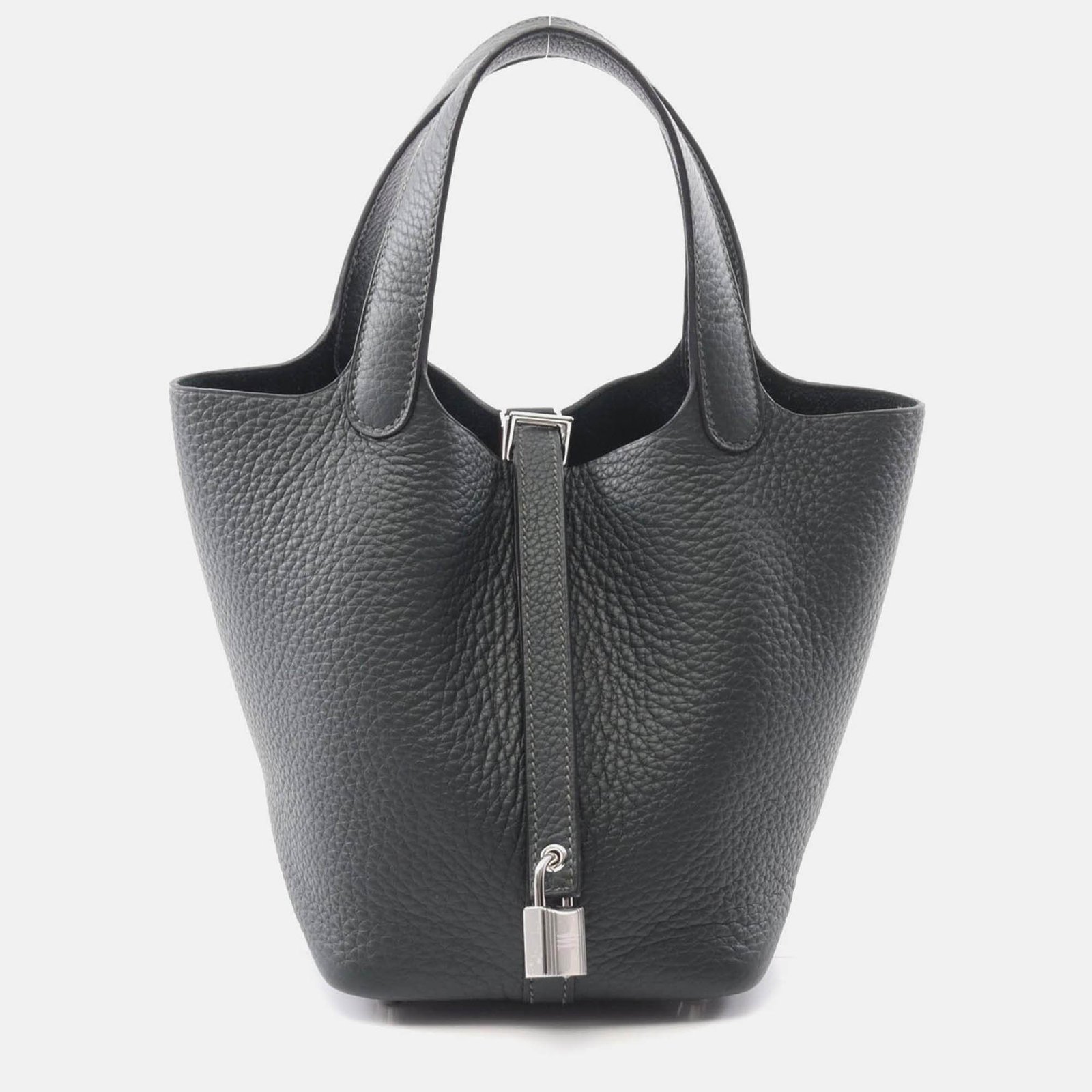 hermes picotin lock green vert fonce clemence leather handbag pm