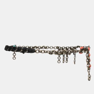 lanvin crystal plastic fabric two tone gold chain belt