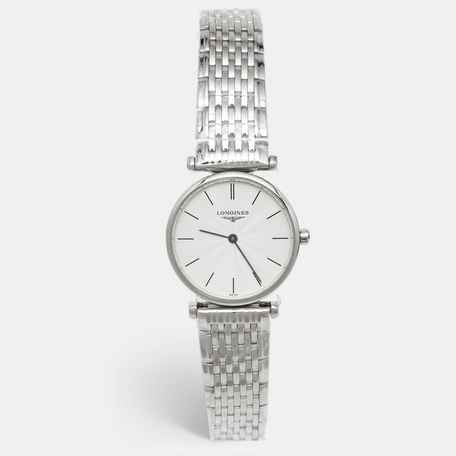 longines silver dial stainless steel la grande classique de longines l42094716 women's wristwatch 24 mm