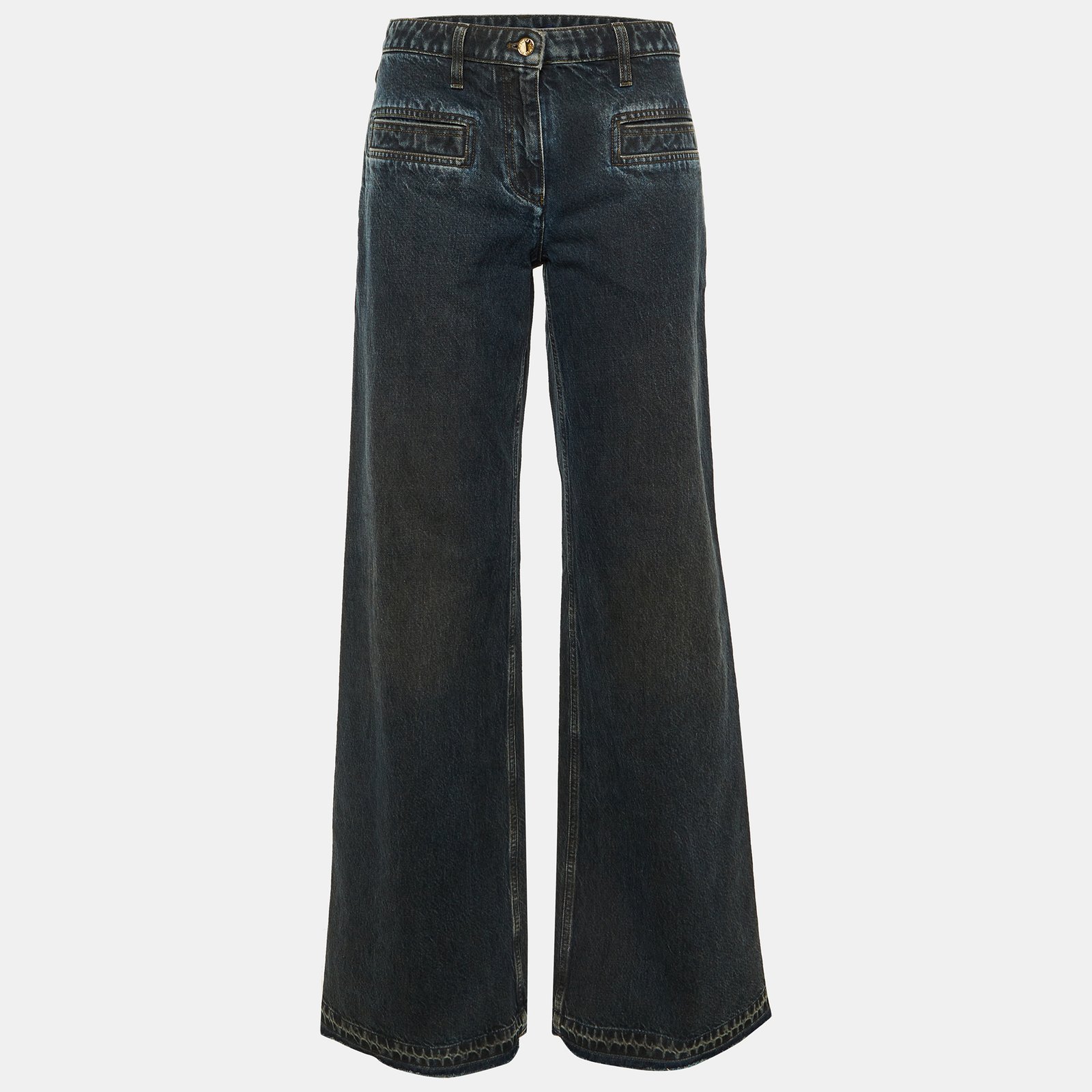 louis vuitton dark blue denim flared jeans m/waist 30"