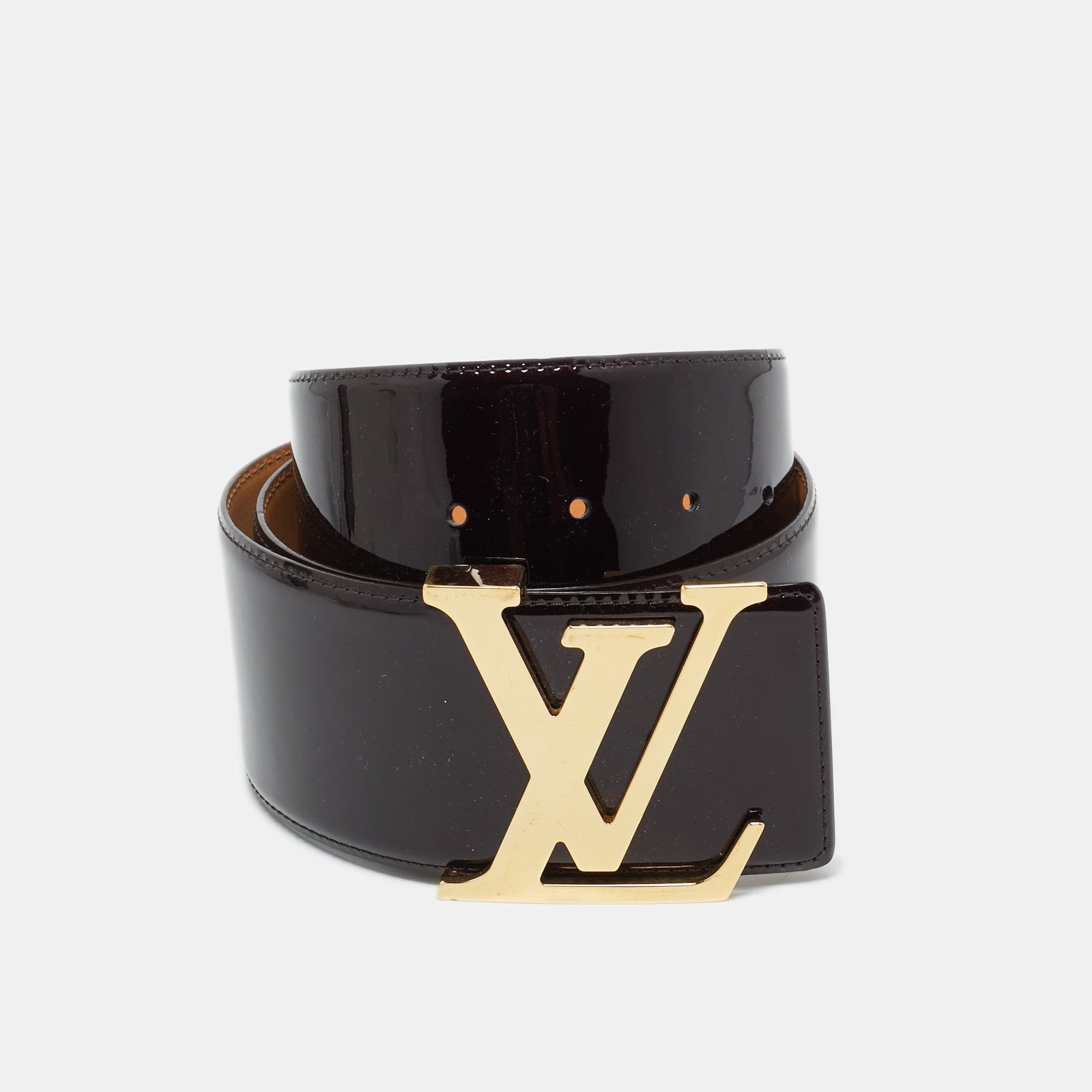 louis vuitton amarante vernis leather lv initiales waist belt 75 cm
