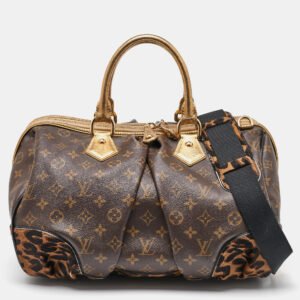 louis vuitton monogram canvas and leopard calf hair limited edition stephen sprouse bag