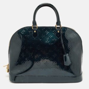 louis vuitton blue nuit monogram vernis alma gm bag