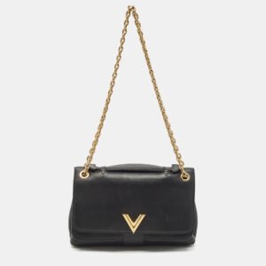 louis vuitton black monogram leather very chain bag