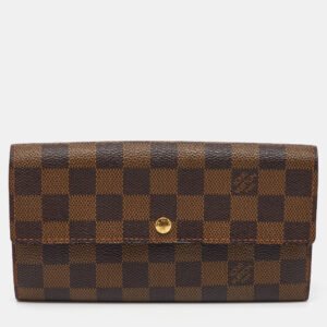 luxury-women-louis-vuitton-used-handbags-p1164993-003.jpg louis vuitton damier ebene canvas sarah long wallet
