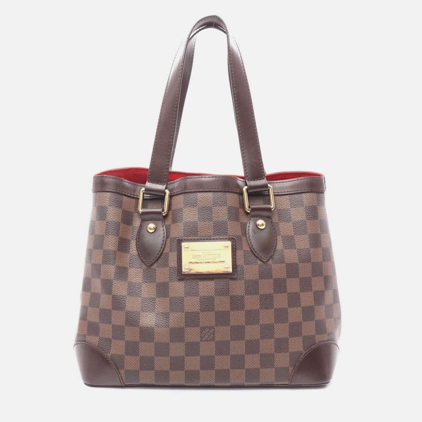louis vuitton hampstead pm shoulder tote bag  damier canvas ebene